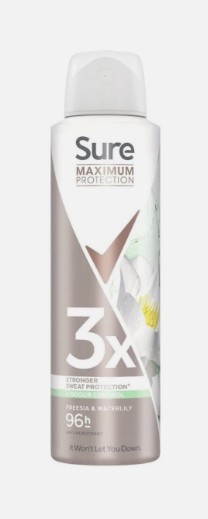 Sure Deo Spray 150ml Women’s Freesia & Water Lily